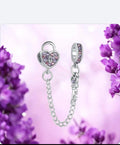 Silver safety chain charm fits all charm bracelets